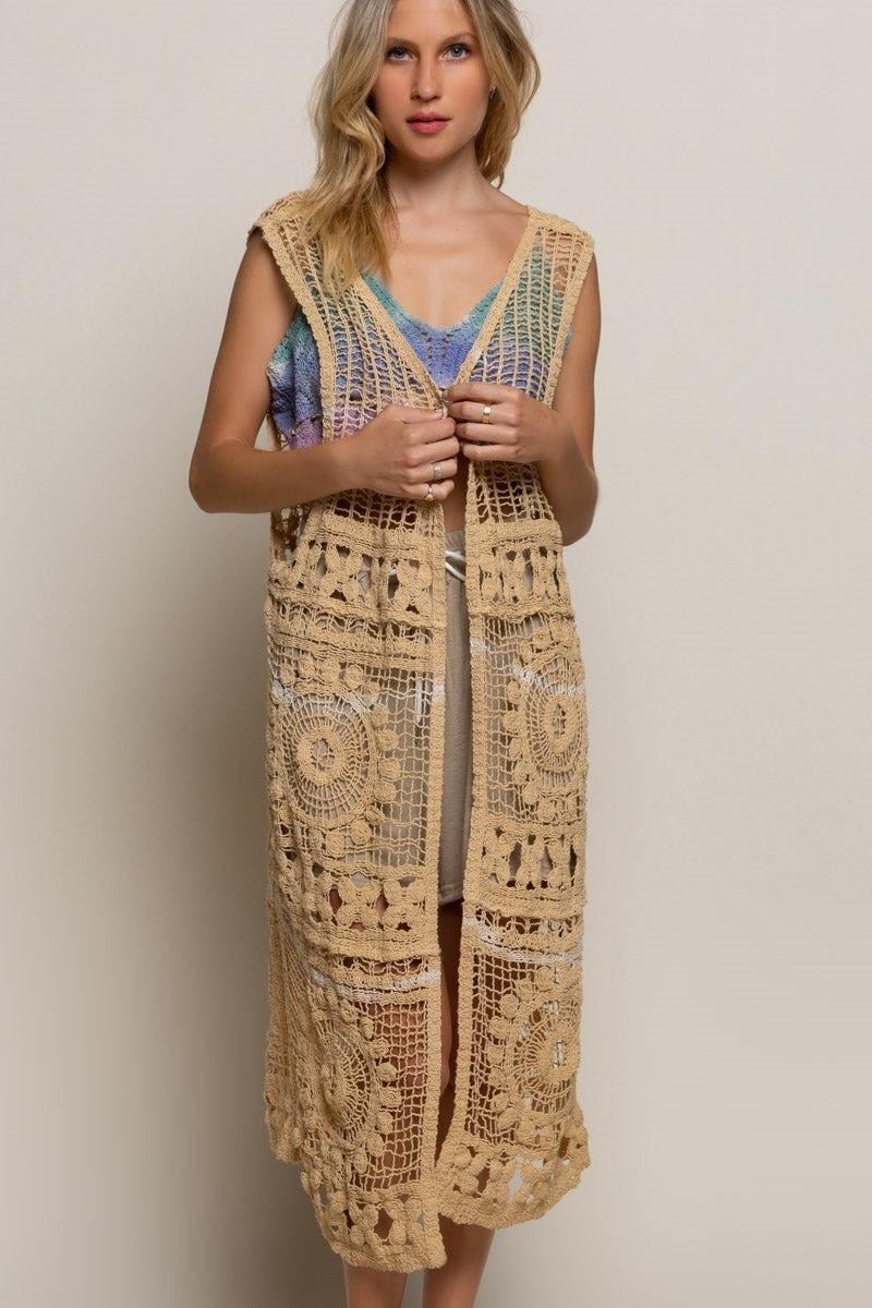 3000   Pandora Maxi Crochet Vest Product Image