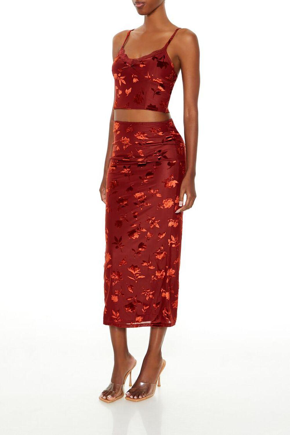 Metallic Burnout Cami & Skirt Set | Forever 21 Product Image