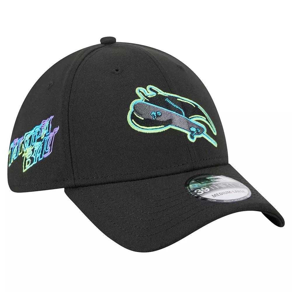 Men's New Era Black Tampa Bay Rays City Connect 39THIRTY Flex Hat,  Product Image