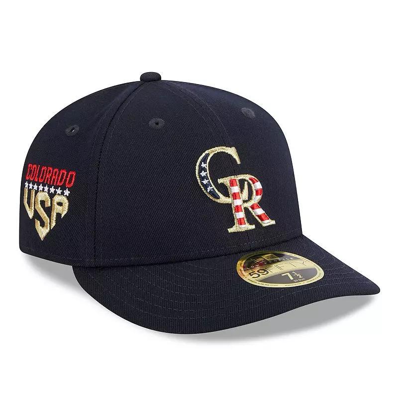 Men's New Era  Navy Colorado Rockies 2023 Fourth of July Low Profile 59FIFTY Fitted Hat, Size: 7 1/2, Blue Product Image