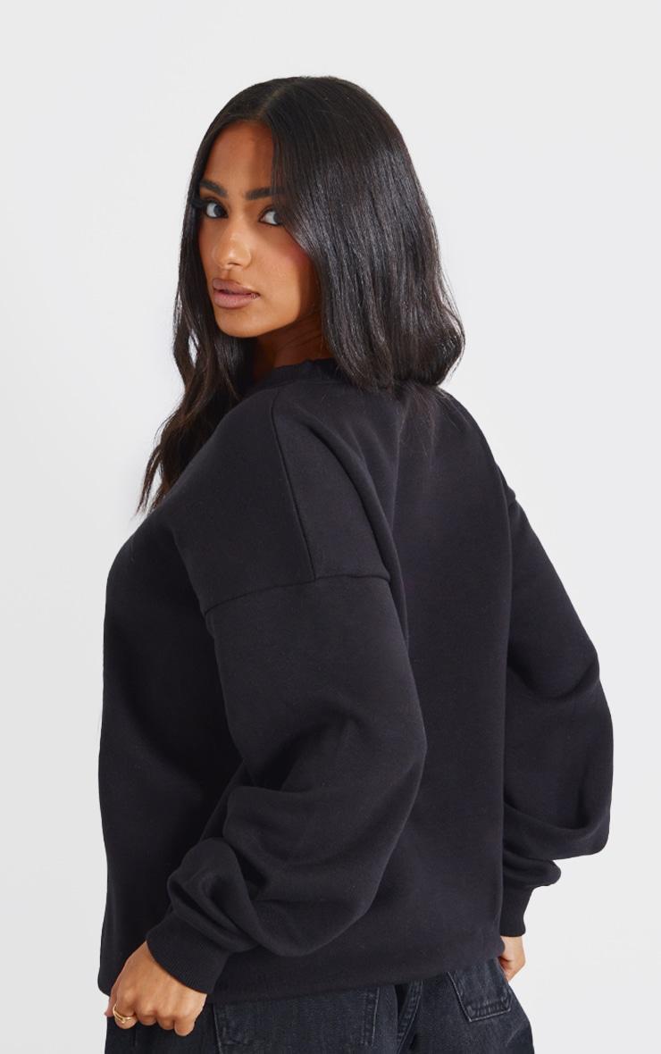 Petite Black Ultimate Basic Oversized Sweatshirt Product Image