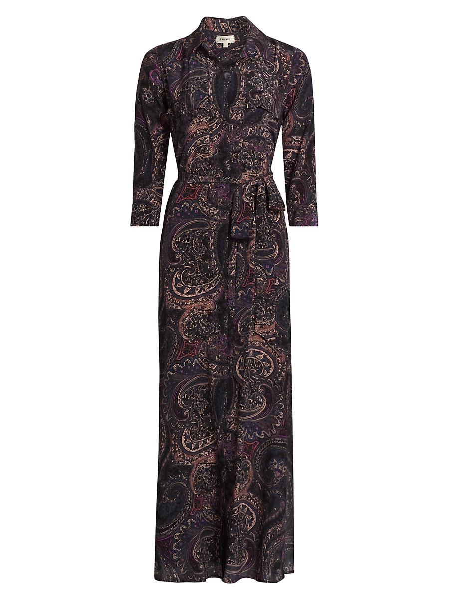 Womens Cameron Paisley Silk Tie-Waist Shirtdress Product Image