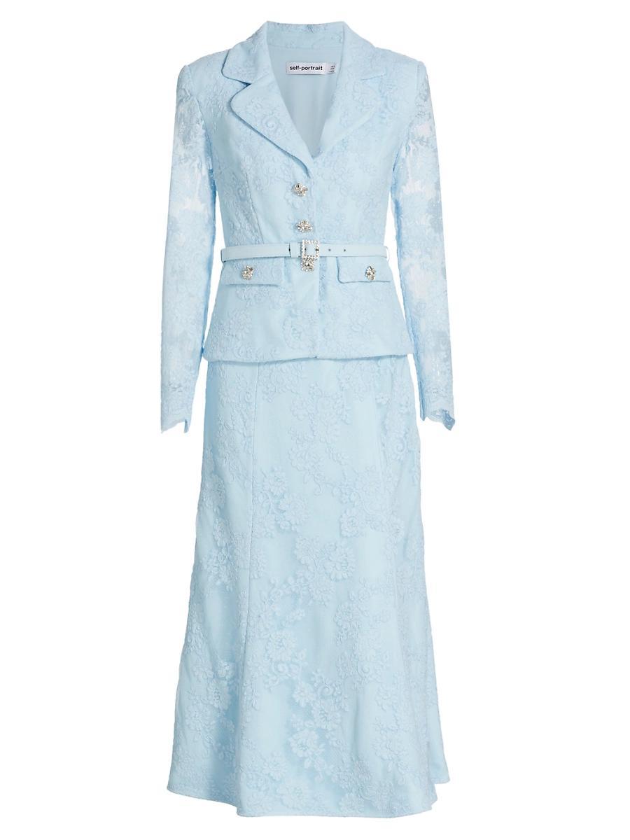 Womens Lace Blazer Midi-Dress Product Image