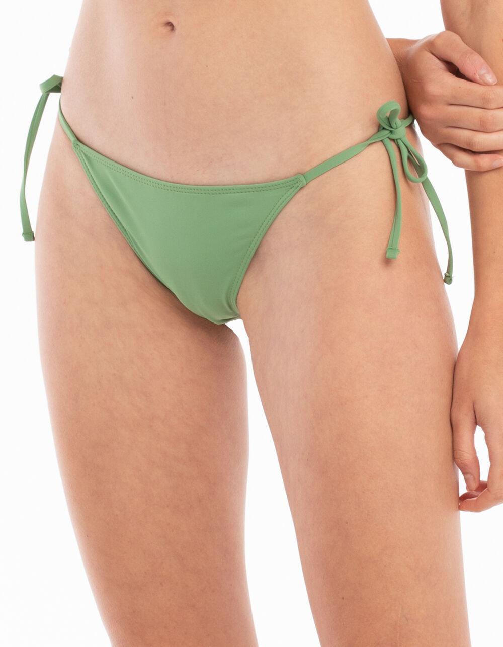 FULL TILT Tie Side Skimpy Bikini Bottoms - GRASS Product Image