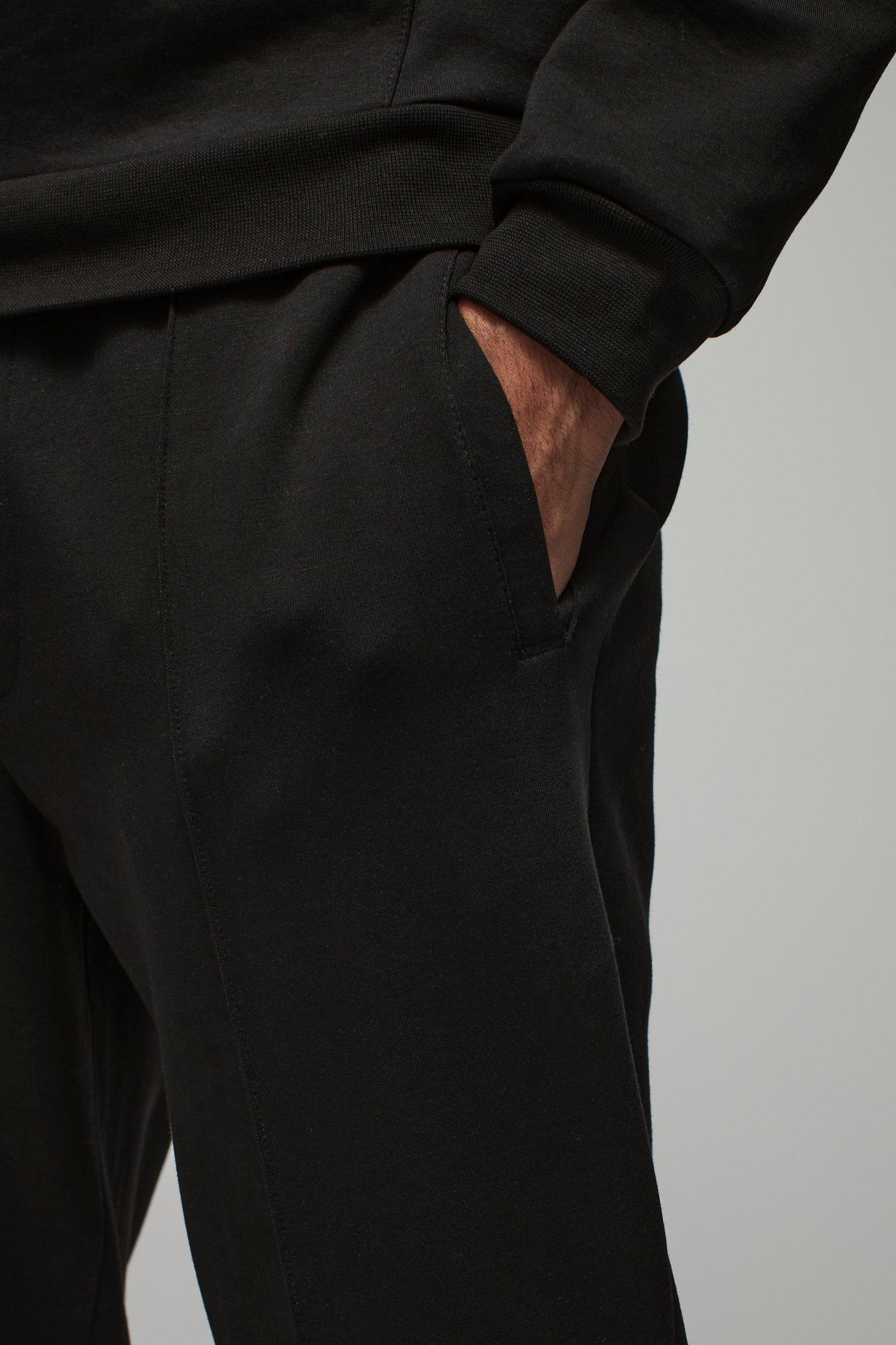Slim Fit Peached Tapered Pintuck Sweatpants | boohooMAN USA Product Image