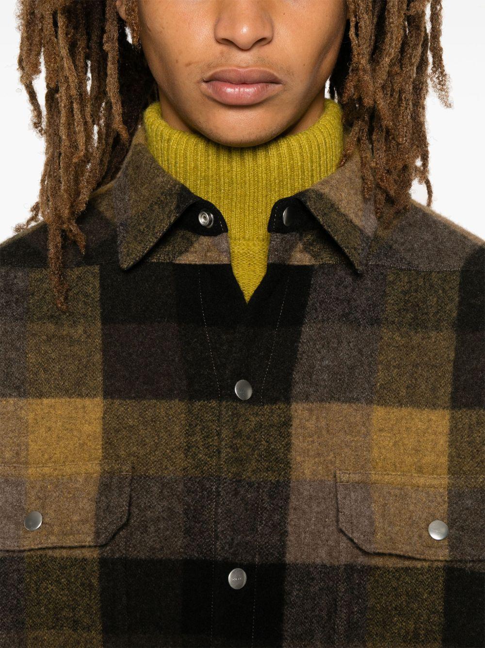 RICK OWENS Tan Porterville Check Shirt In 62p Honey Plaid Product Image