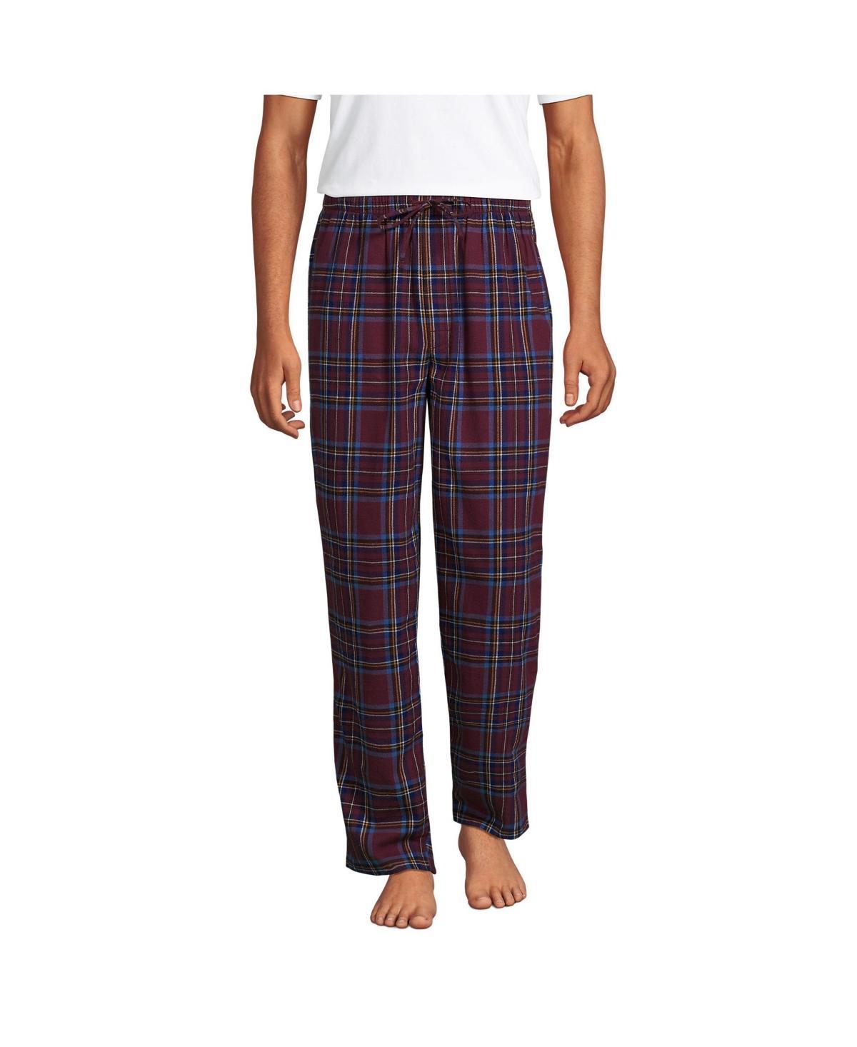 Men's Lands' End Flannel Pajama Sleep Pants, Size: Large, Deep  Blue Product Image