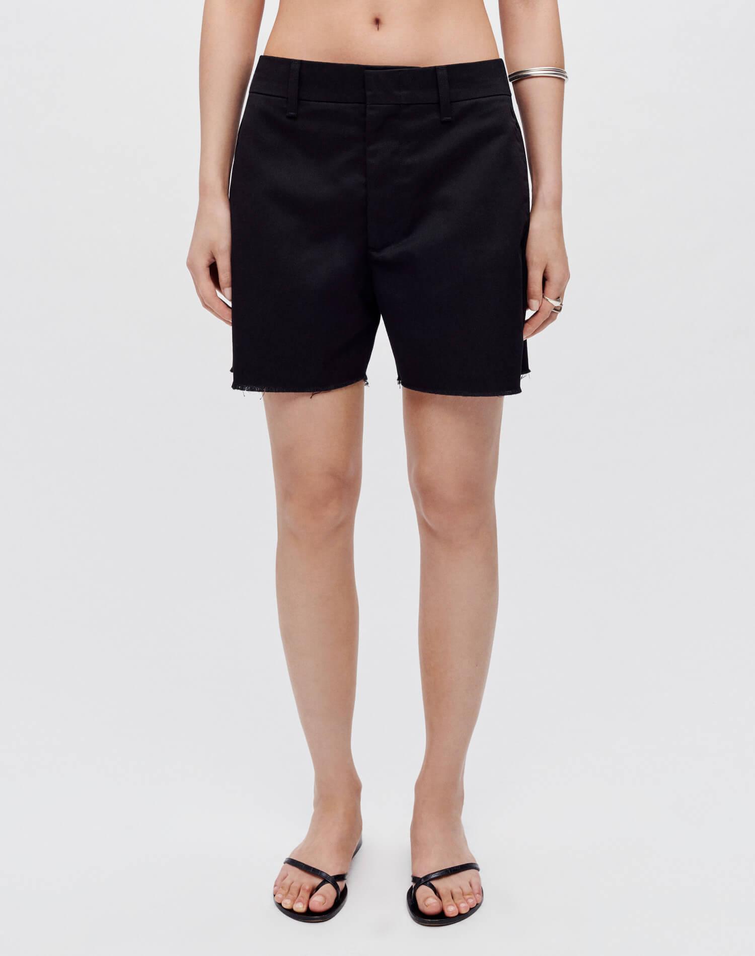 Cut Off Trouser Short - Black Product Image