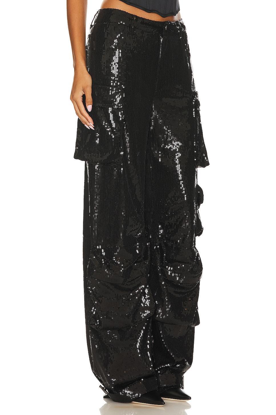 Steve Madden Duo Sequin Mid Rise Cargo Pants Product Image