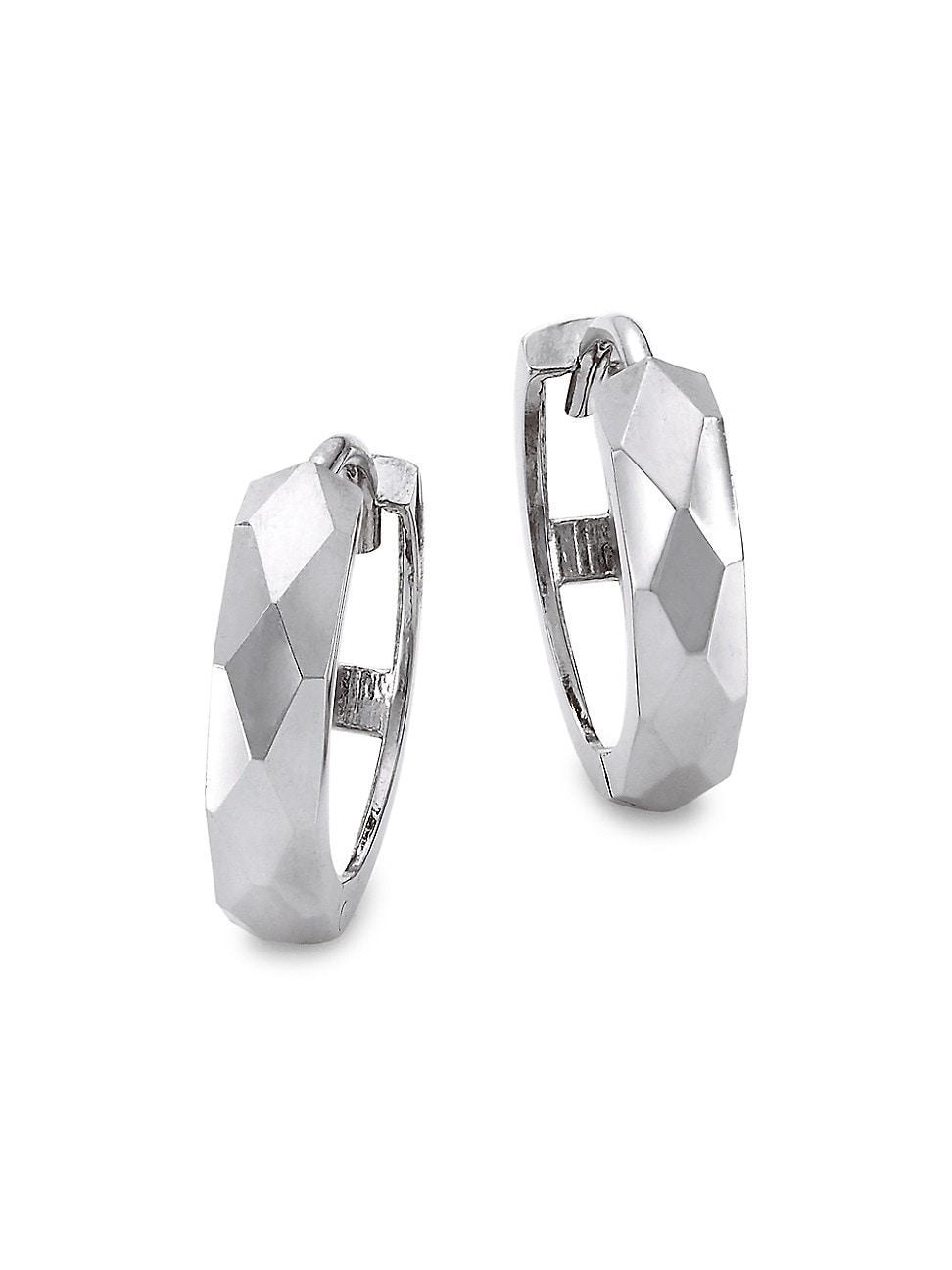 14k White Gold Huggie Hoop Earrings, Womens, 14k Gold Product Image