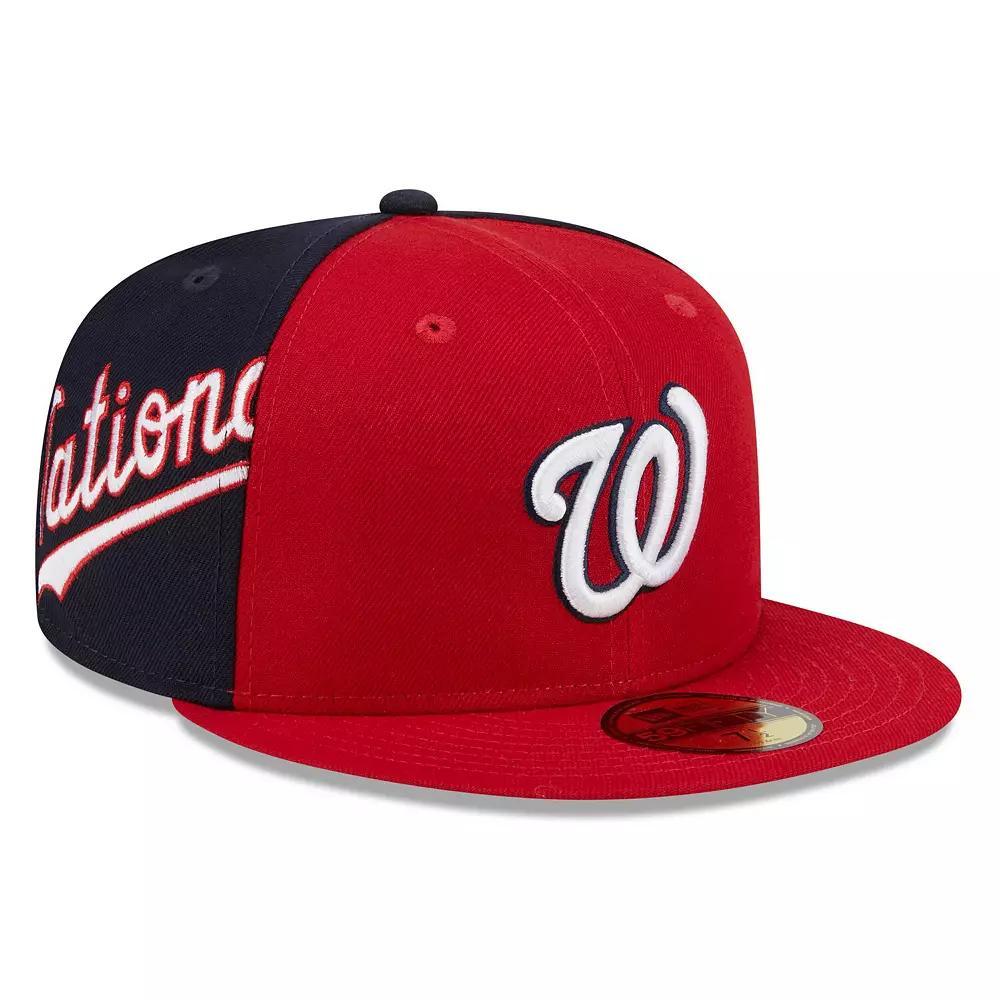 Men's New Era Red/Navy Washington Nationals Gameday Sideswipe 59FIFTY Fitted Hat, Size: 7 5/8 Product Image