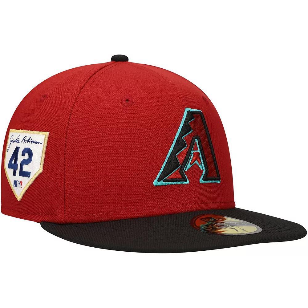Men's New Era Red Arizona Diamondbacks Jackie Robinson Day Side Patch 59FIFTY Fitted Hat, Size: 8, Black Product Image
