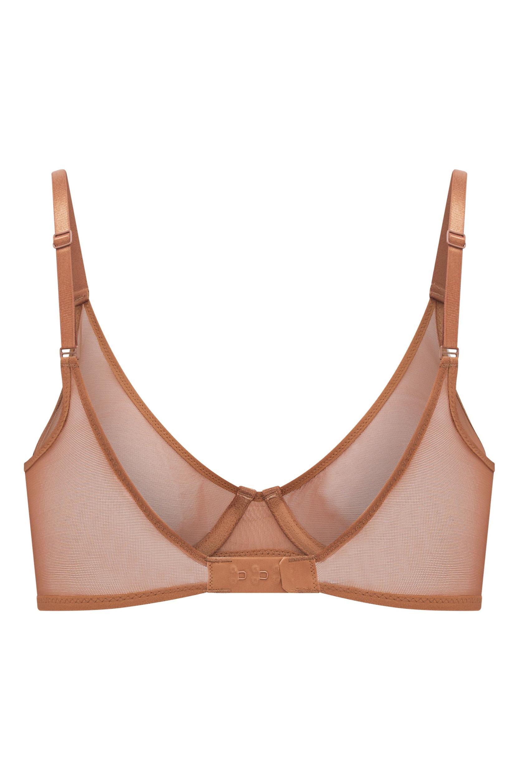 Soft Mesh Single Layer Underwired Bra in Honey Product Image