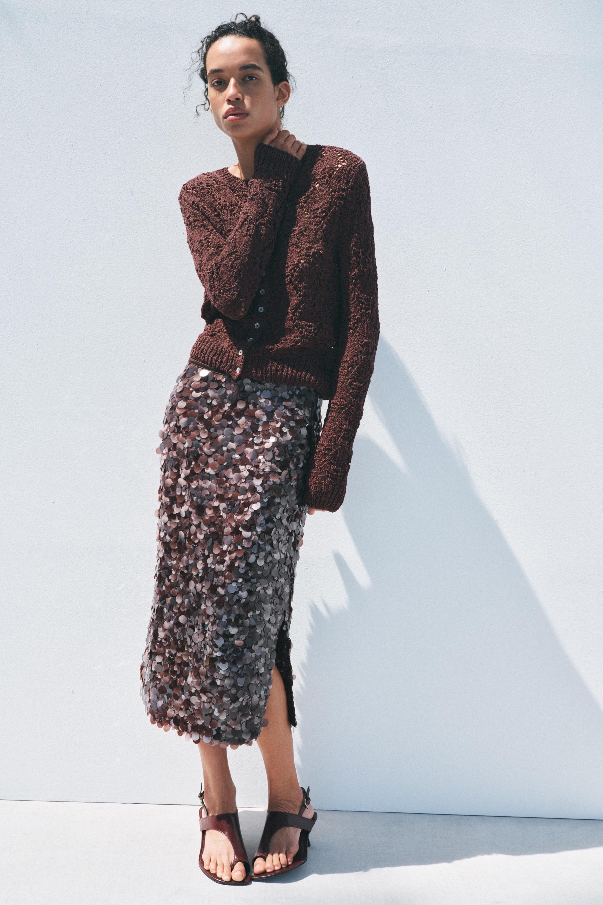 SEQUIN MIDI SKIRT Product Image