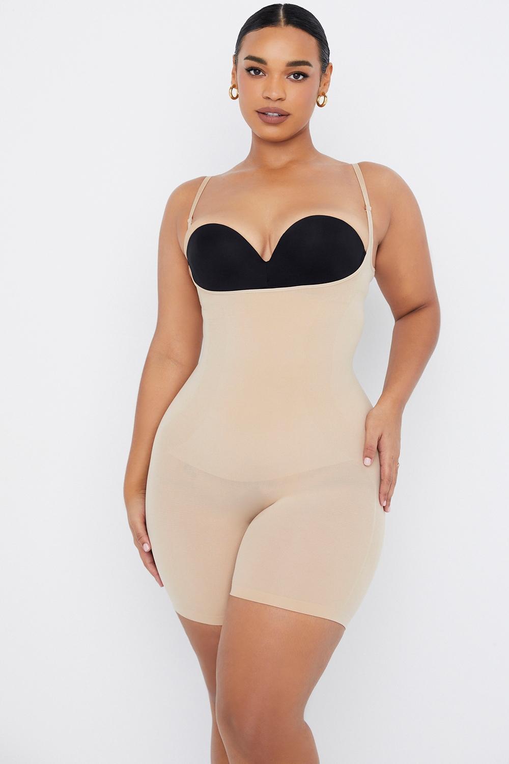  mid thigh sculpting bodysuit almond Product Image