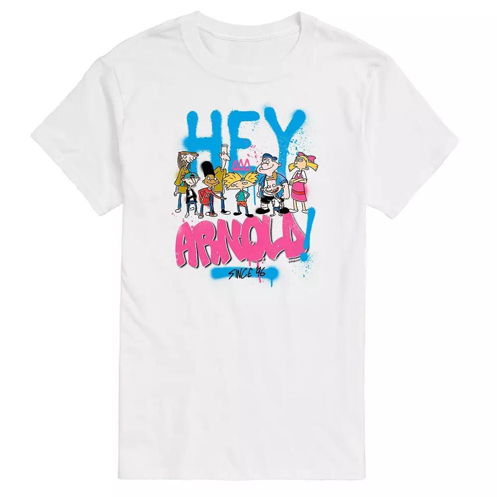 Big & Tall Hey Arnold! Airbrushed Group Portrait Graphic Tee, Men's, Size: 4XB, White Product Image