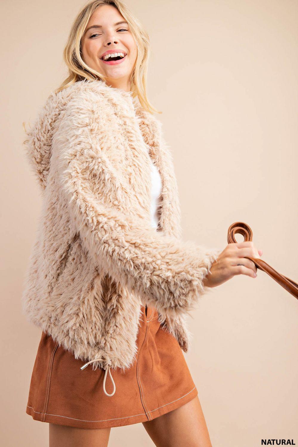5160   Lux Soft Faux Fur Jacket Product Image