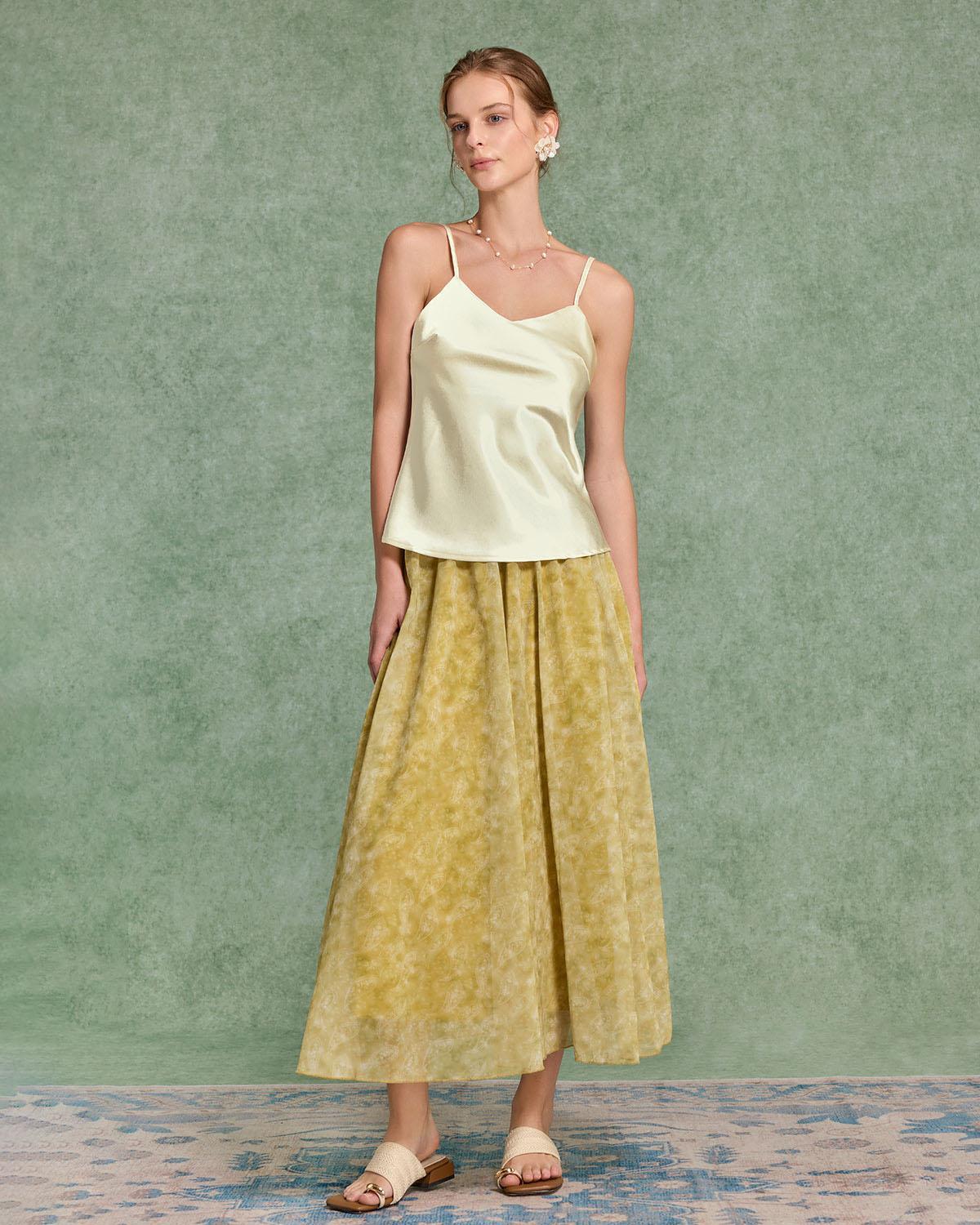 Beige Satin Cami Top Product Image