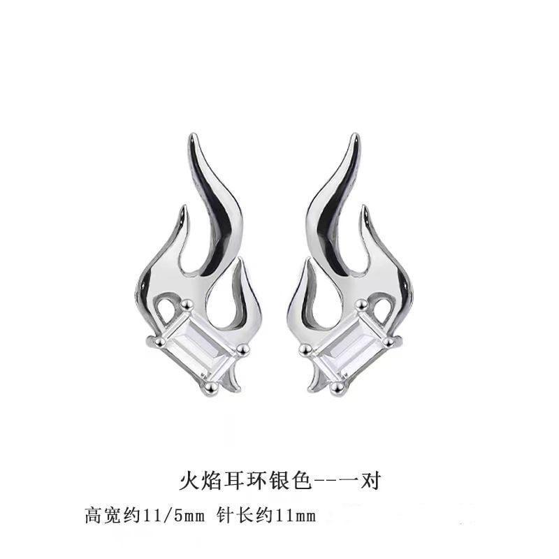 Flame Rhinestone Alloy Stud Earring (Various Designs) / Set Product Image