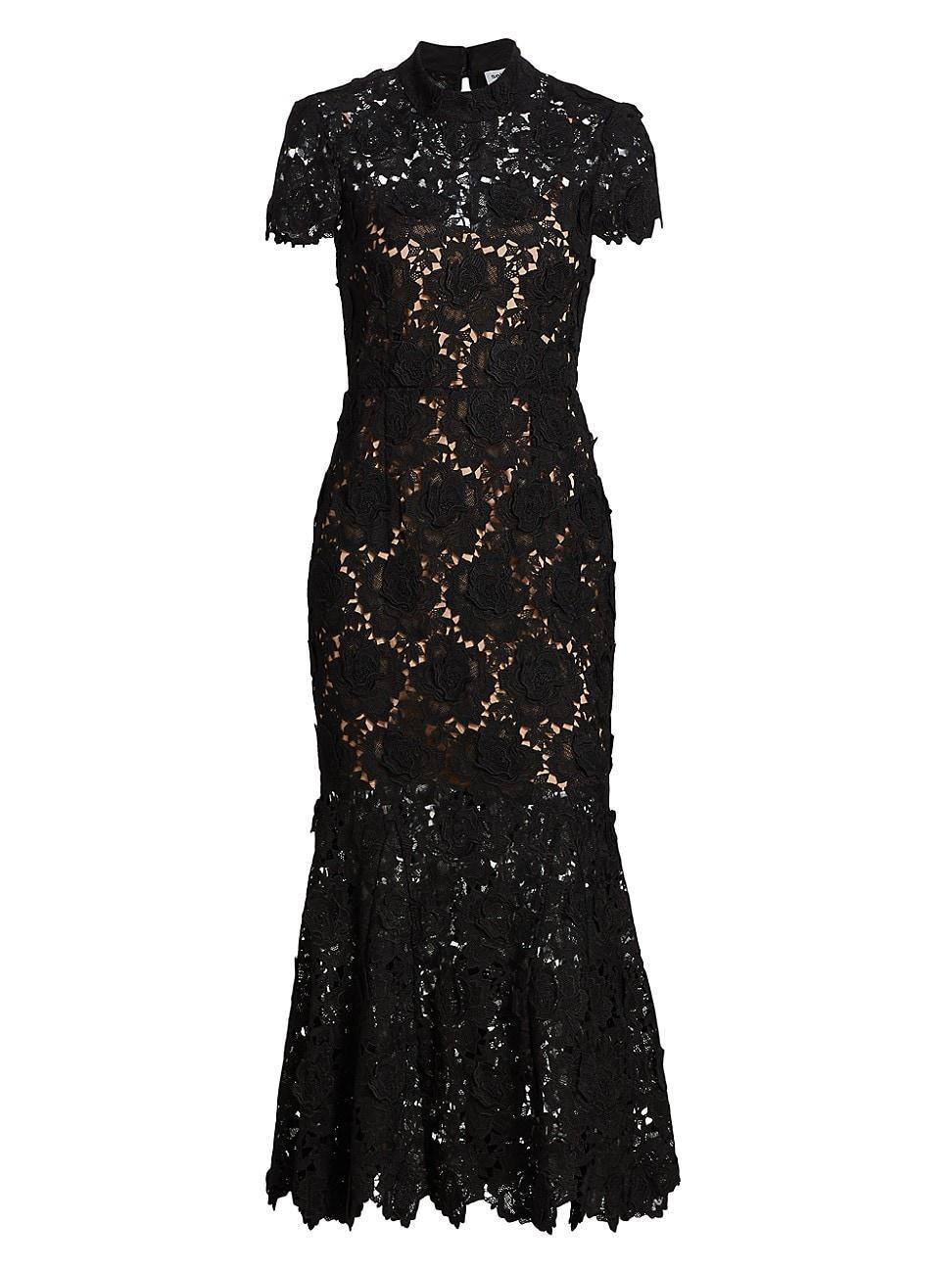 Womens Flower Lace Mermaid Midi-Dress Product Image