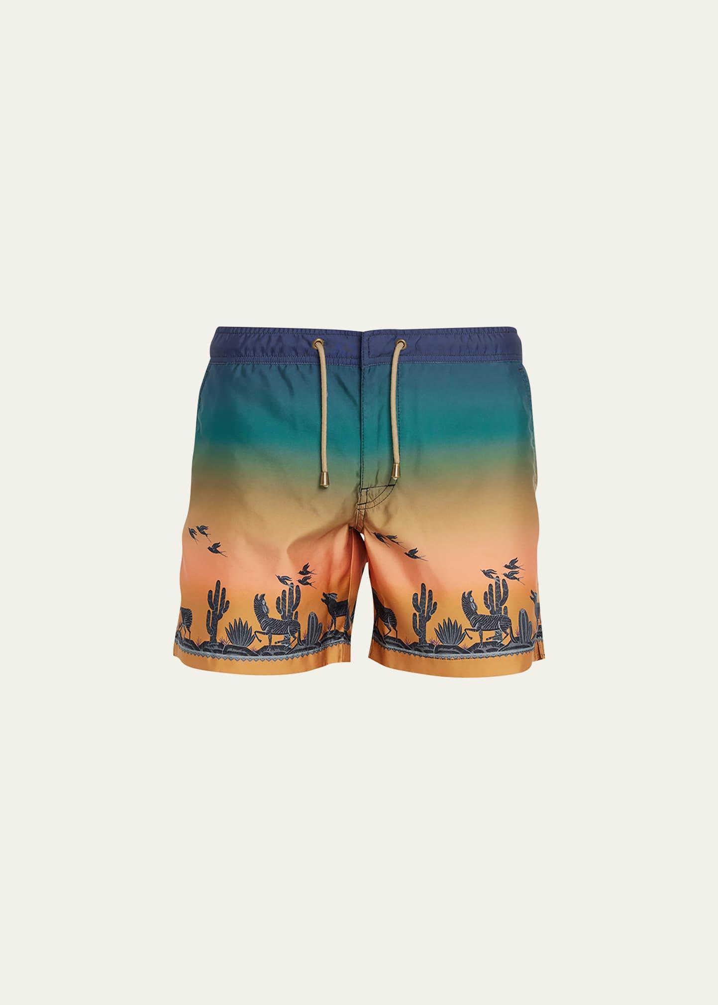 Mens Sunset Coyote Landscape Swim Shorts Product Image