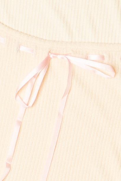 Long Sleeve Ribbon Bow Top Product Image