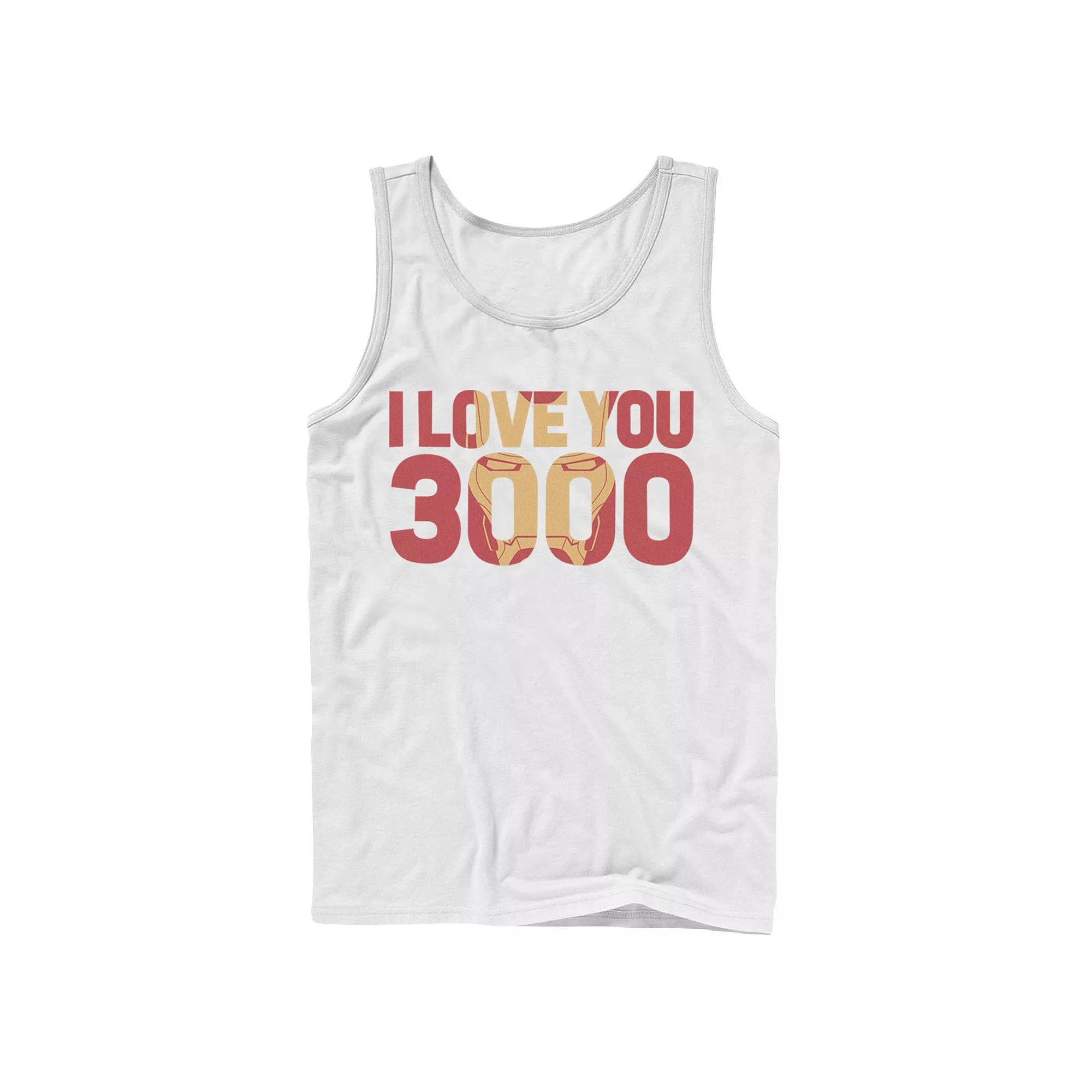 Men's Marvel Avengers Endgame Iron Man I Love You 3000 Text Fill Tank Top,  Product Image