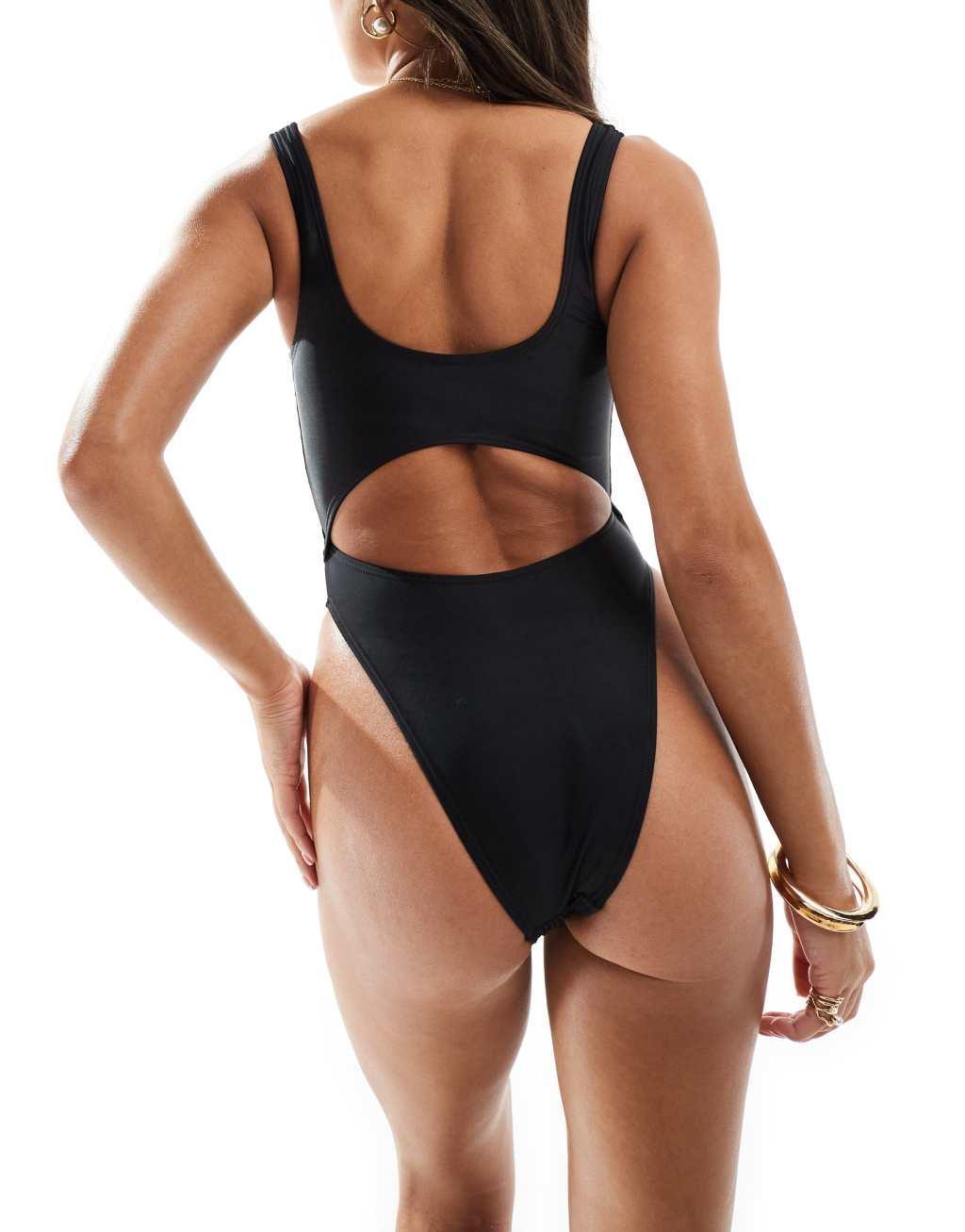 South Beach crinkle cut out crop swimsuit Product Image