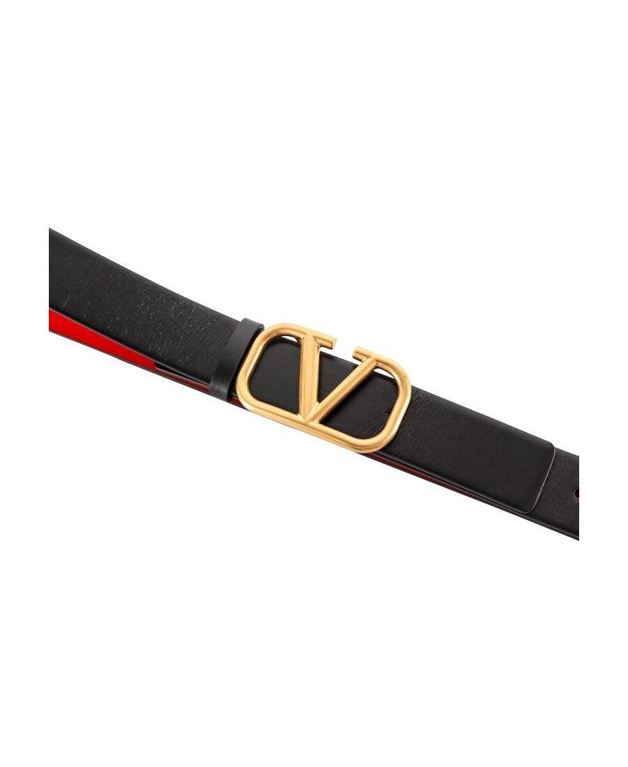 VALENTINO GARAVANI Vlogo Reversible Belt In Red Product Image