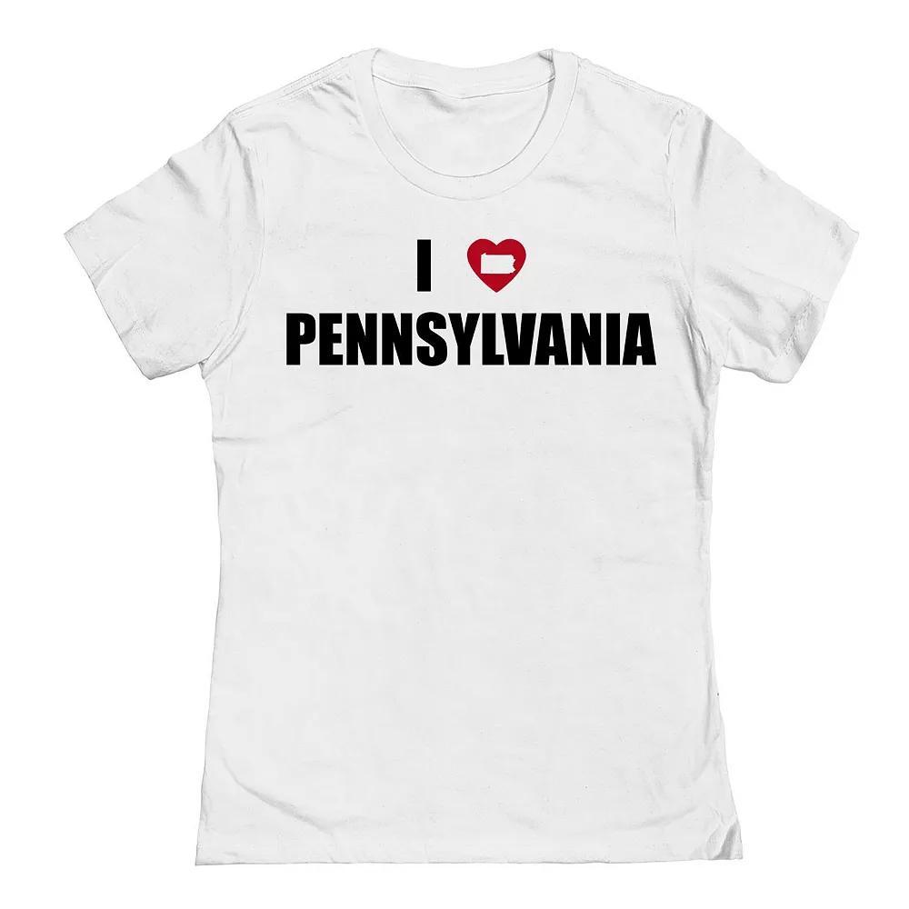 Junior's I Heart Pennsylvania Graphic Tee, Women's, Size: Small, White Product Image