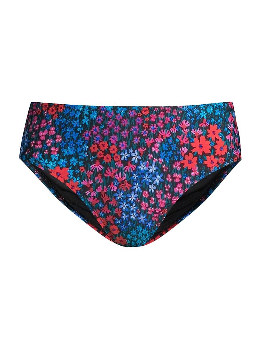 Womens Floral Mid-Rise Bikini Bottoms Product Image