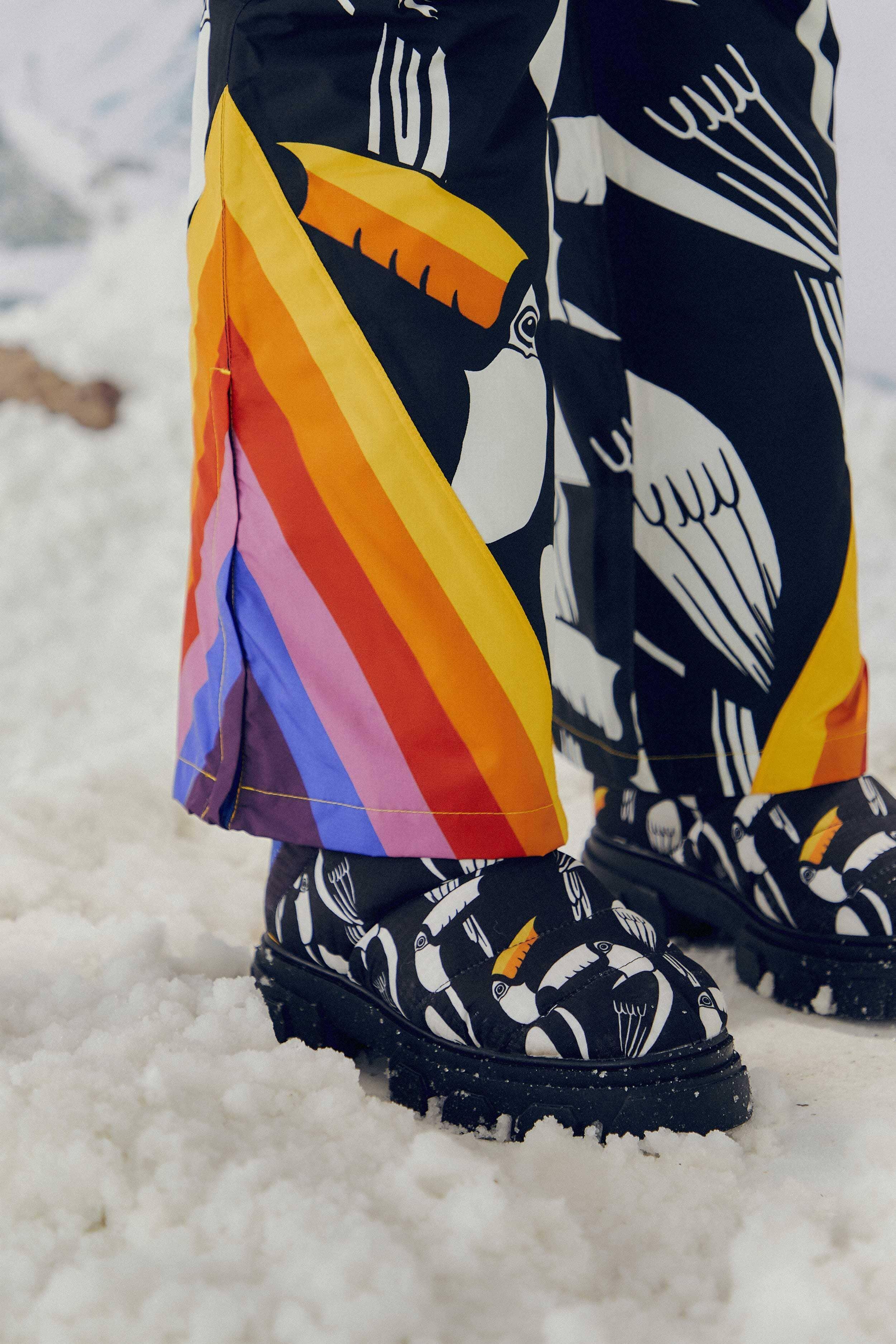 Black Graphic Toucans Ski Pants Product Image