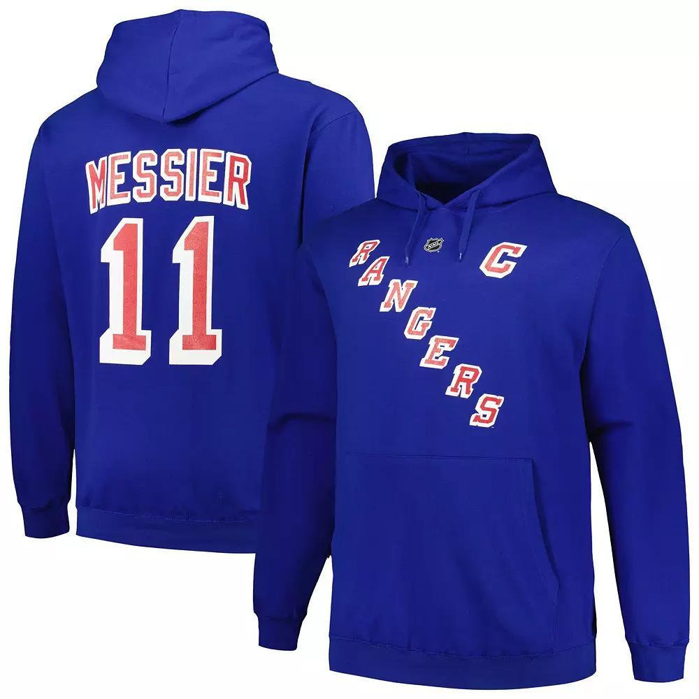 Men's Mitchell & Ness Mark Messier Blue New York Rangers Name & Number Pullover Hoodie, Size: 2XLT, Ran Blue Product Image