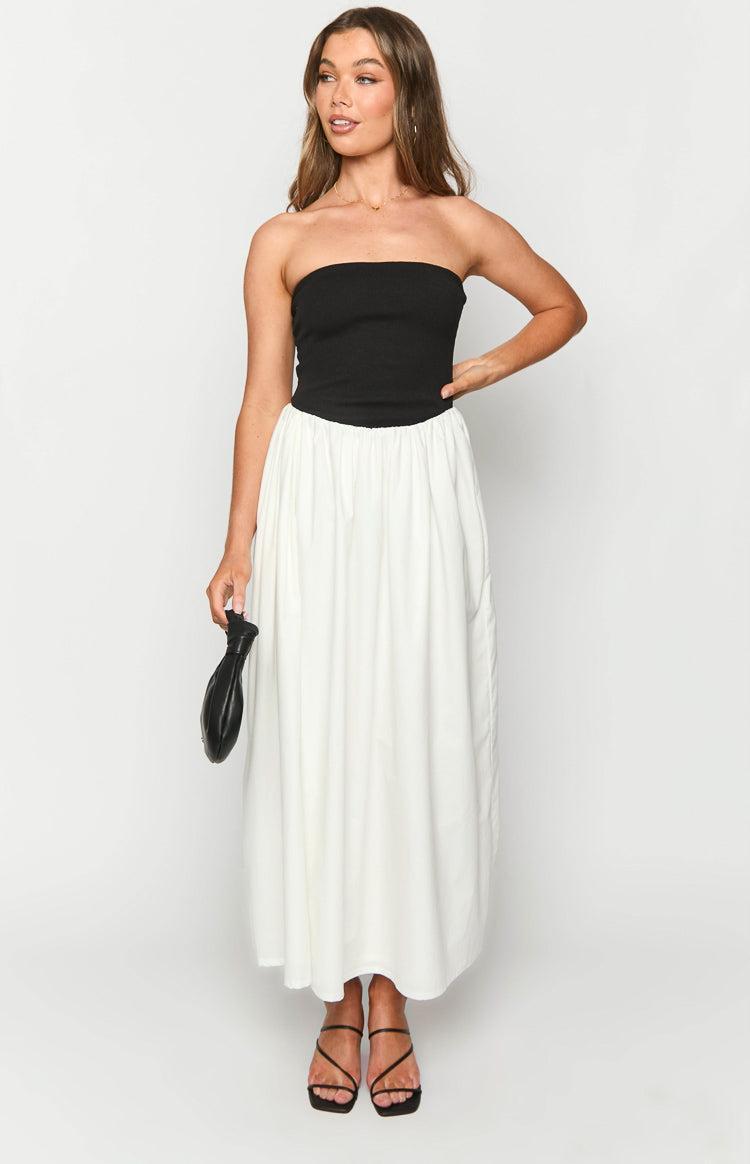 Wakerley Black Contrast Strapless Maxi Dress Product Image