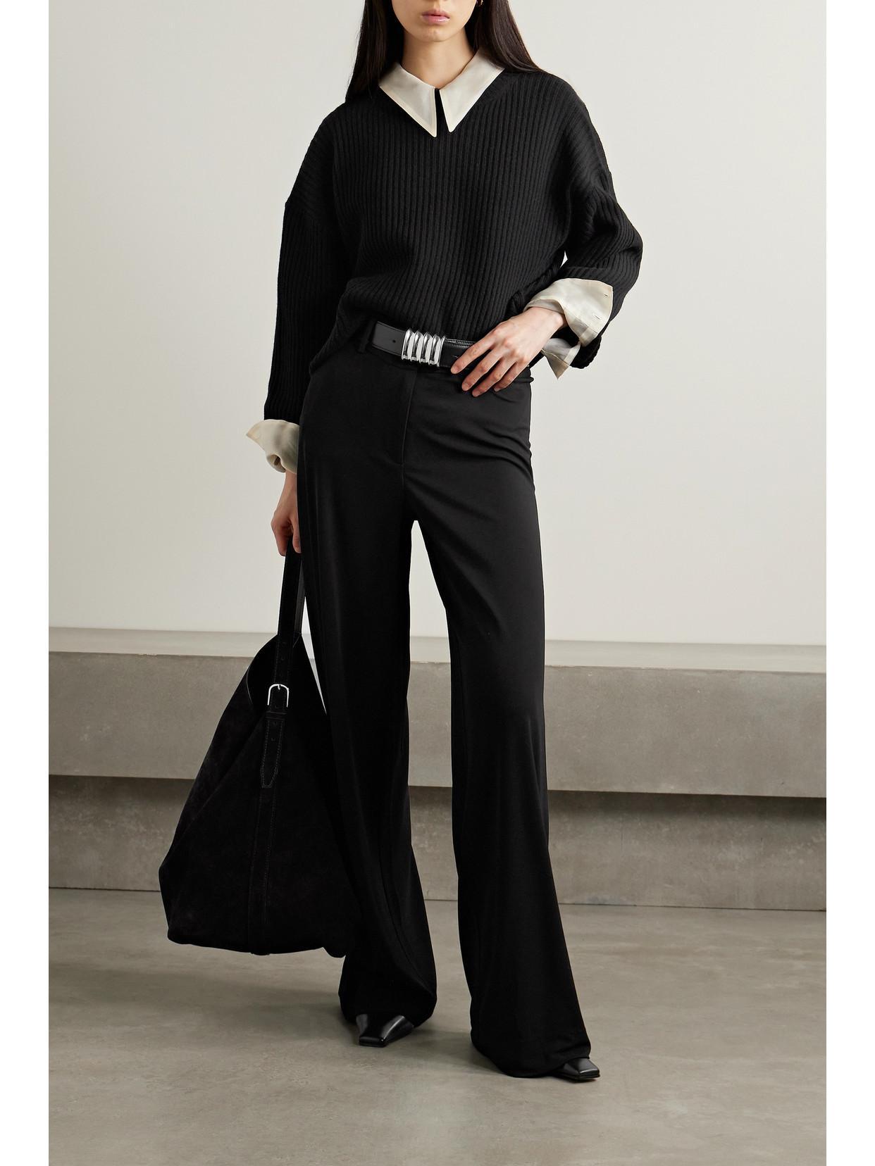 NILI LOTAN Idesia Ribbed Wool Sweater In Black Product Image