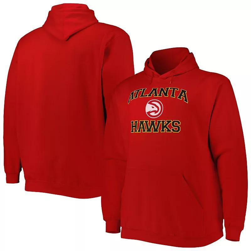 Men's Red Atlanta Hawks Big & Tall Heart & Soul Pullover Hoodie, Size: XLT Product Image