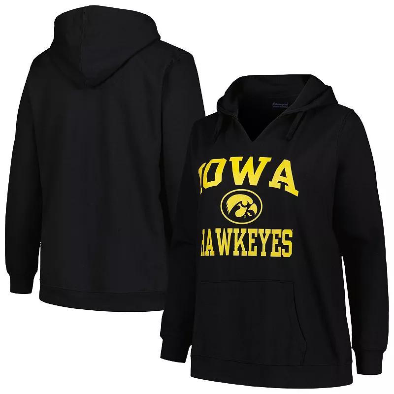 Womens Champion Iowa Hawkeyes Plus Size Heart & Soul Notch Neck Pullover Product Image