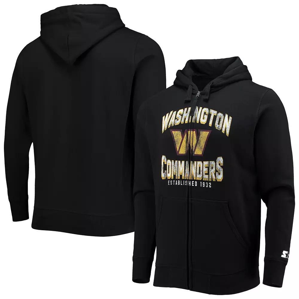 Men's Starter Black Washington Commanders Post-Season Full-Zip Hoodie,  Product Image