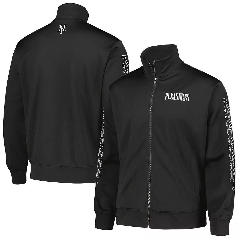 Men's Black New York Mets Pitcher Full-Zip Track Jacket, Size: 2XL Product Image