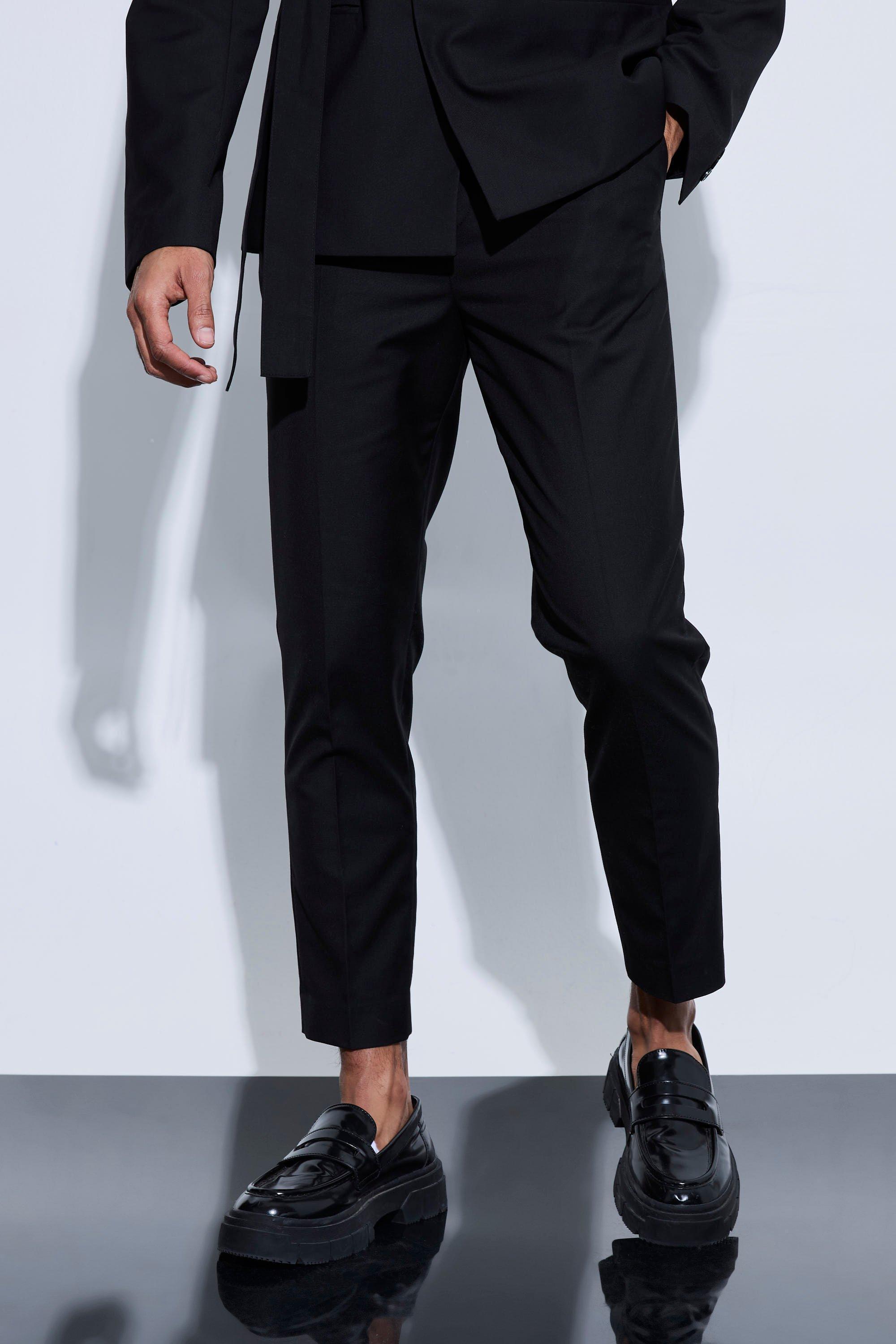 Mens Tapered Fit Suit Pants - Black Product Image