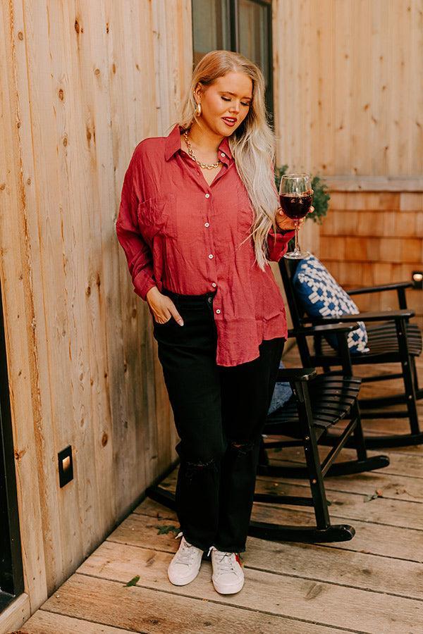 Sunny Saturday Shift Top In Wine Curves Product Image