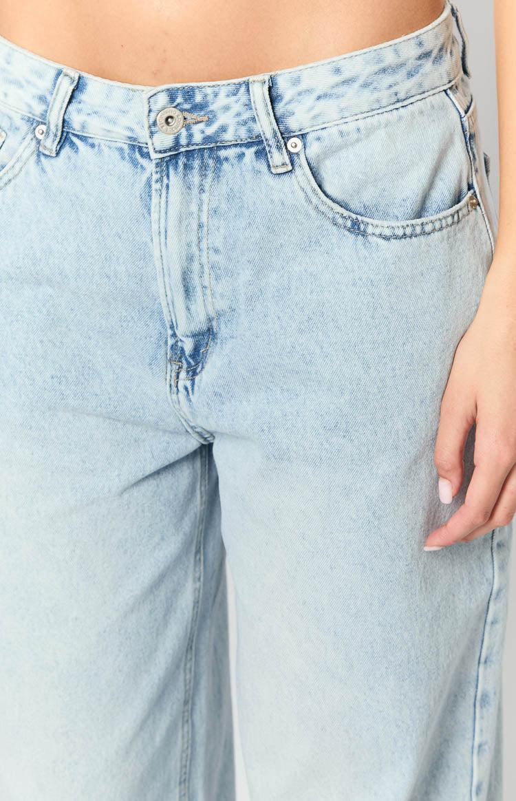 She's Yours Vintage Blue Denim Wide Leg Boyfriend Jeans Product Image