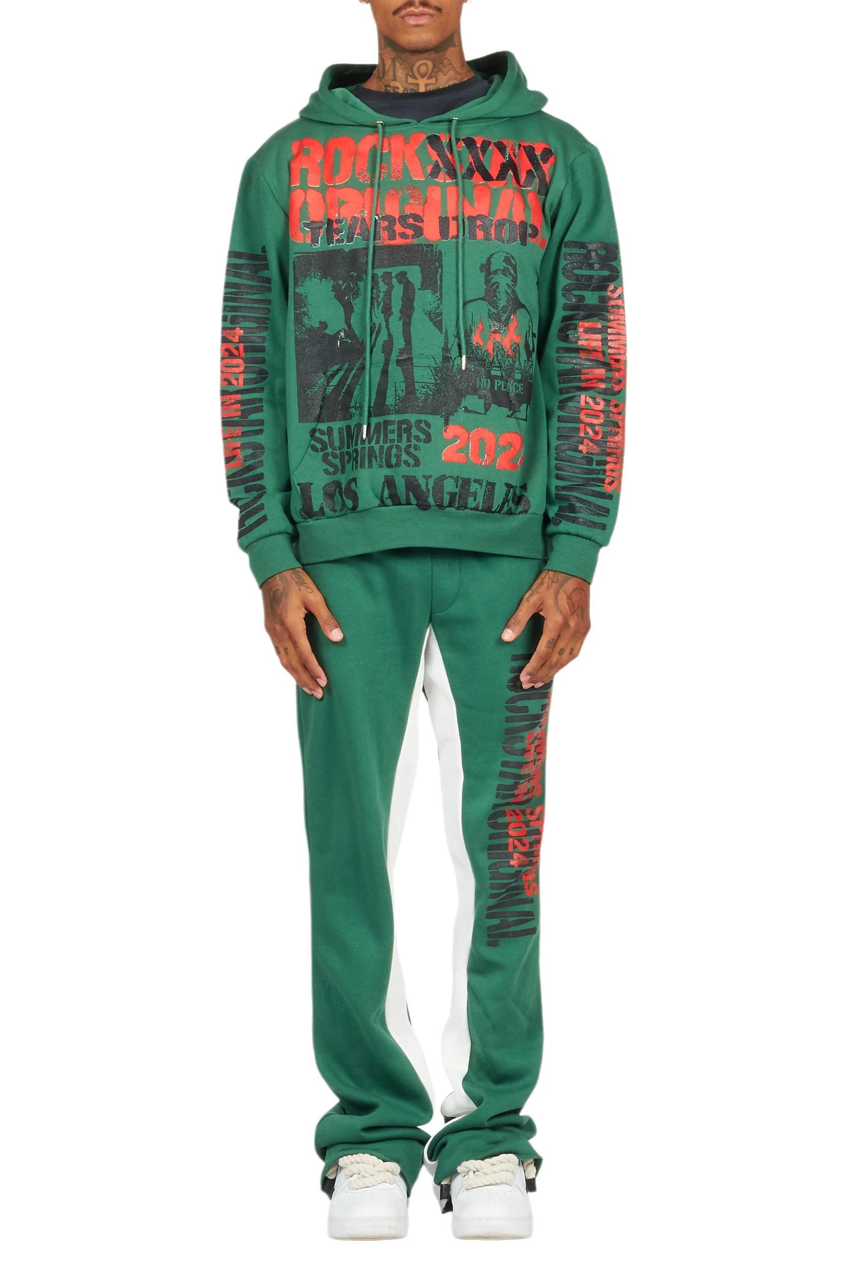 Omer Green Hoodie/Baggy Track Pant Set Male Product Image