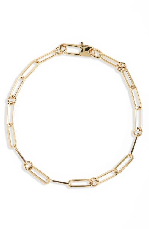 Womens 18K Yellow Gold Polished & Fluted Paper Clip Chain Bracelet Product Image