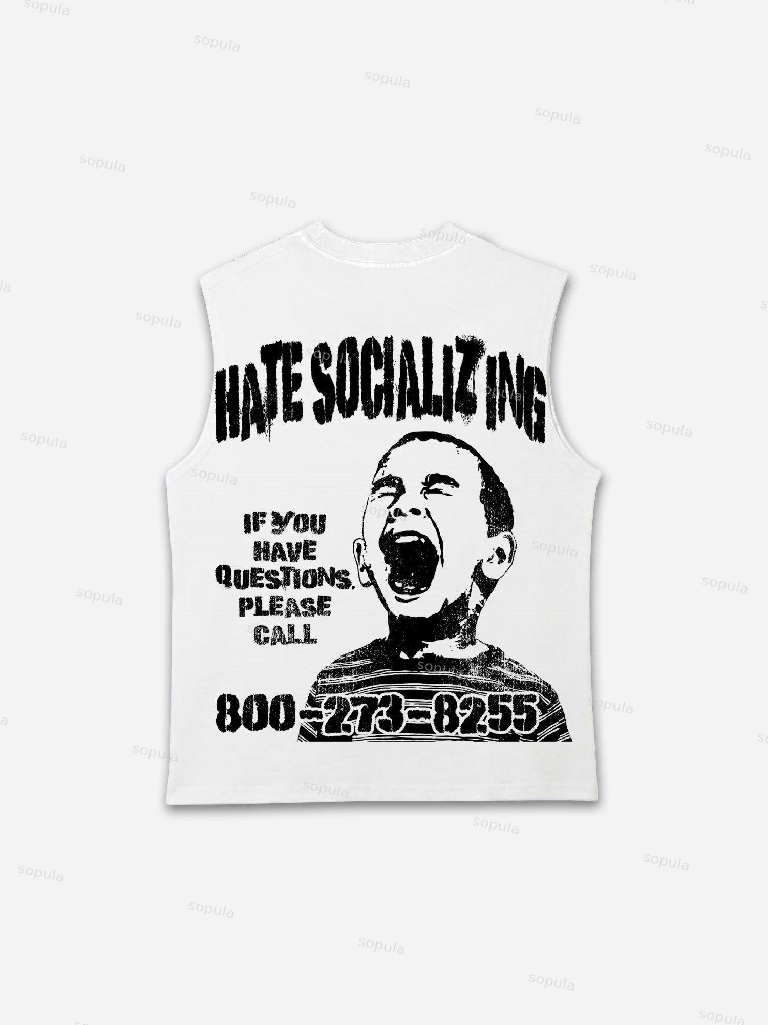 Mental Health Counseling Hate Socializing Vintage Graphic Tank Top Product Image