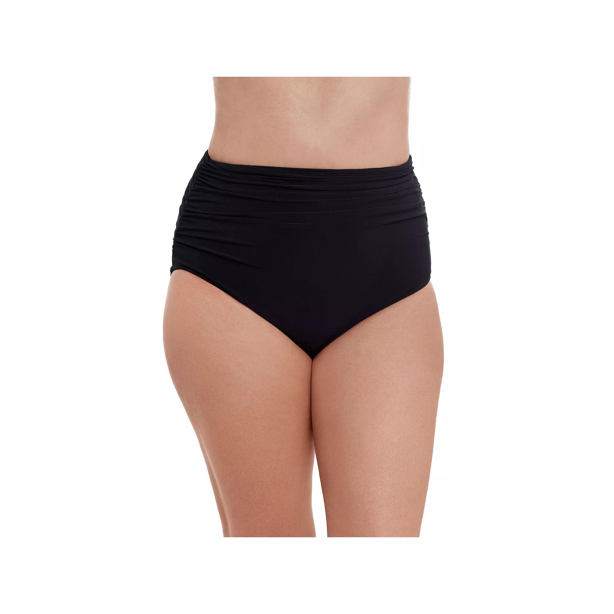 Women's Trimshaper Shirred High Waist Brief Swim Bottoms,  Product Image