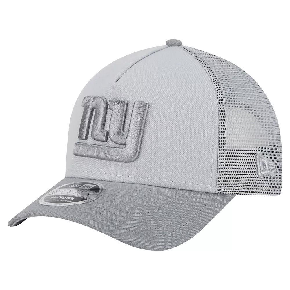 Men's New Era Gray New York Giants Domain A-Frame Trucker 9FORTY Adjustable Hat, Grey Product Image