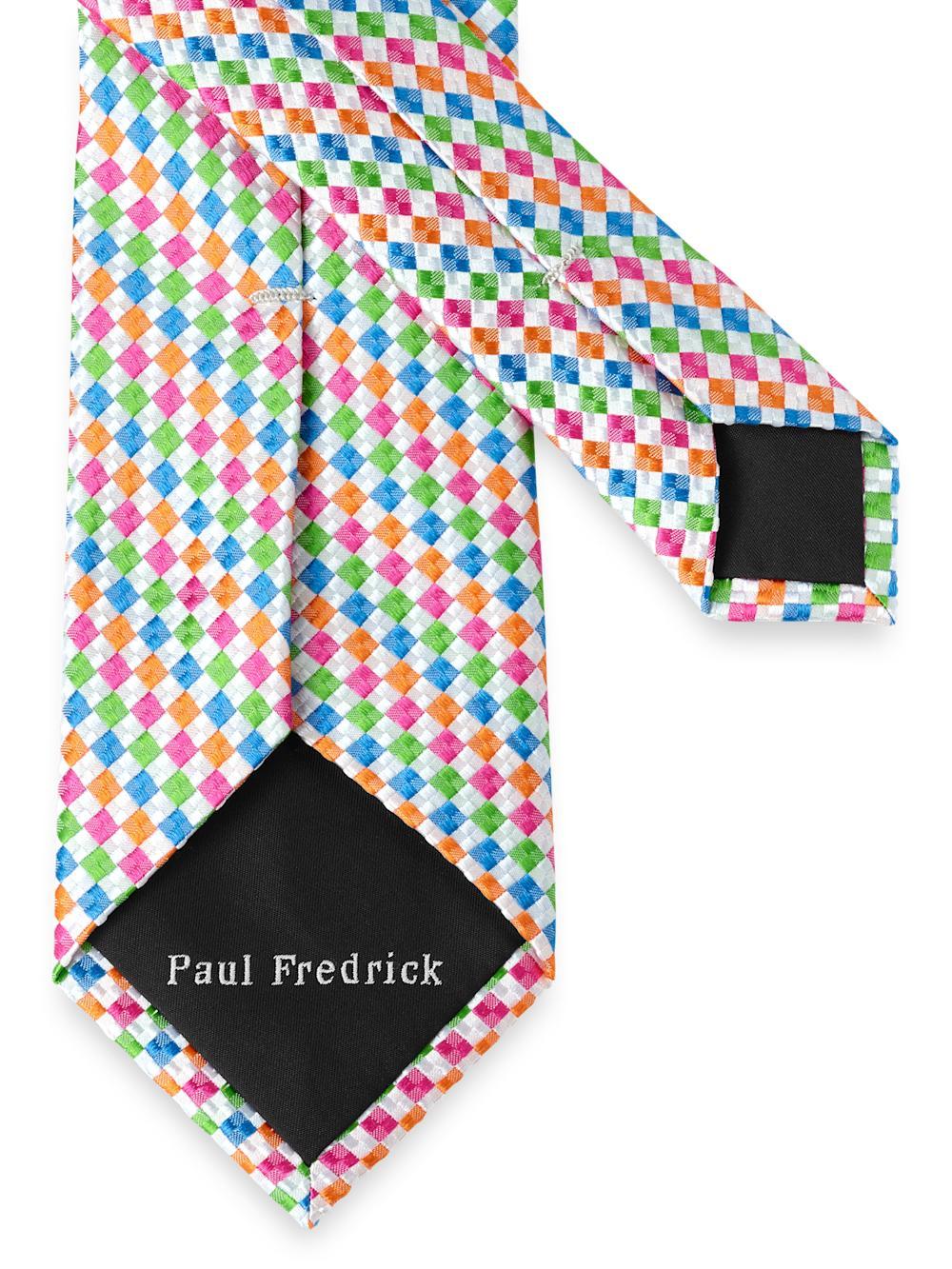 Geometric Woven Silk Tie - Multi Product Image