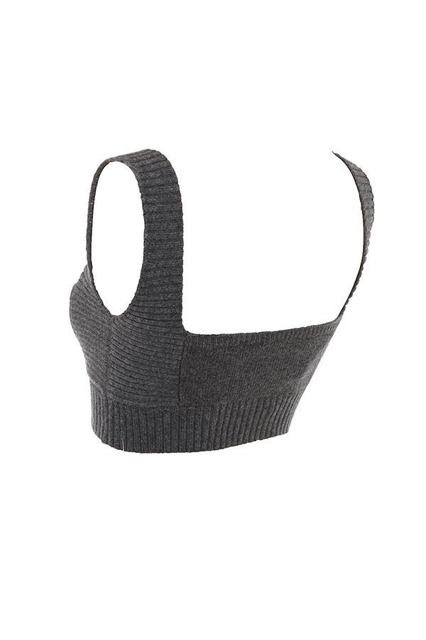 Sia Charcoal Cashmere Blend Bralette - SALE Product Image