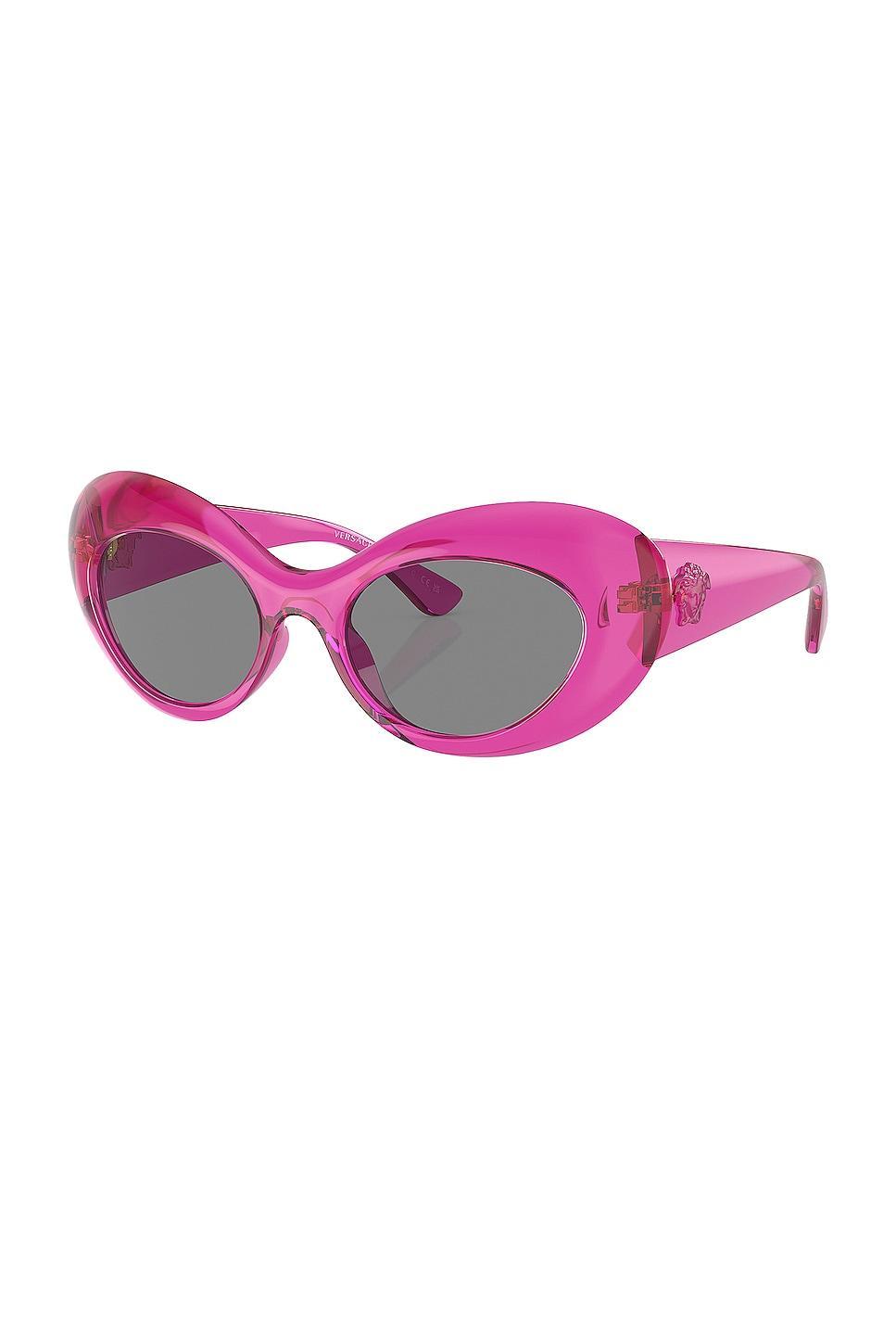 VERSACE Oval Sunglasses in Pink Product Image